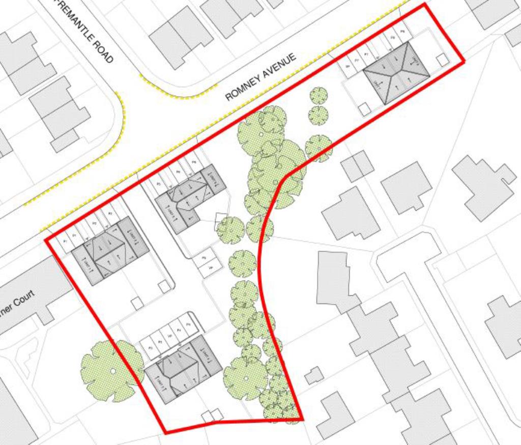 Lot: 53 - FREEHOLD SITE WITH PLANNING FOR EIGHT DWELLINGS - Proposed Site Plan
